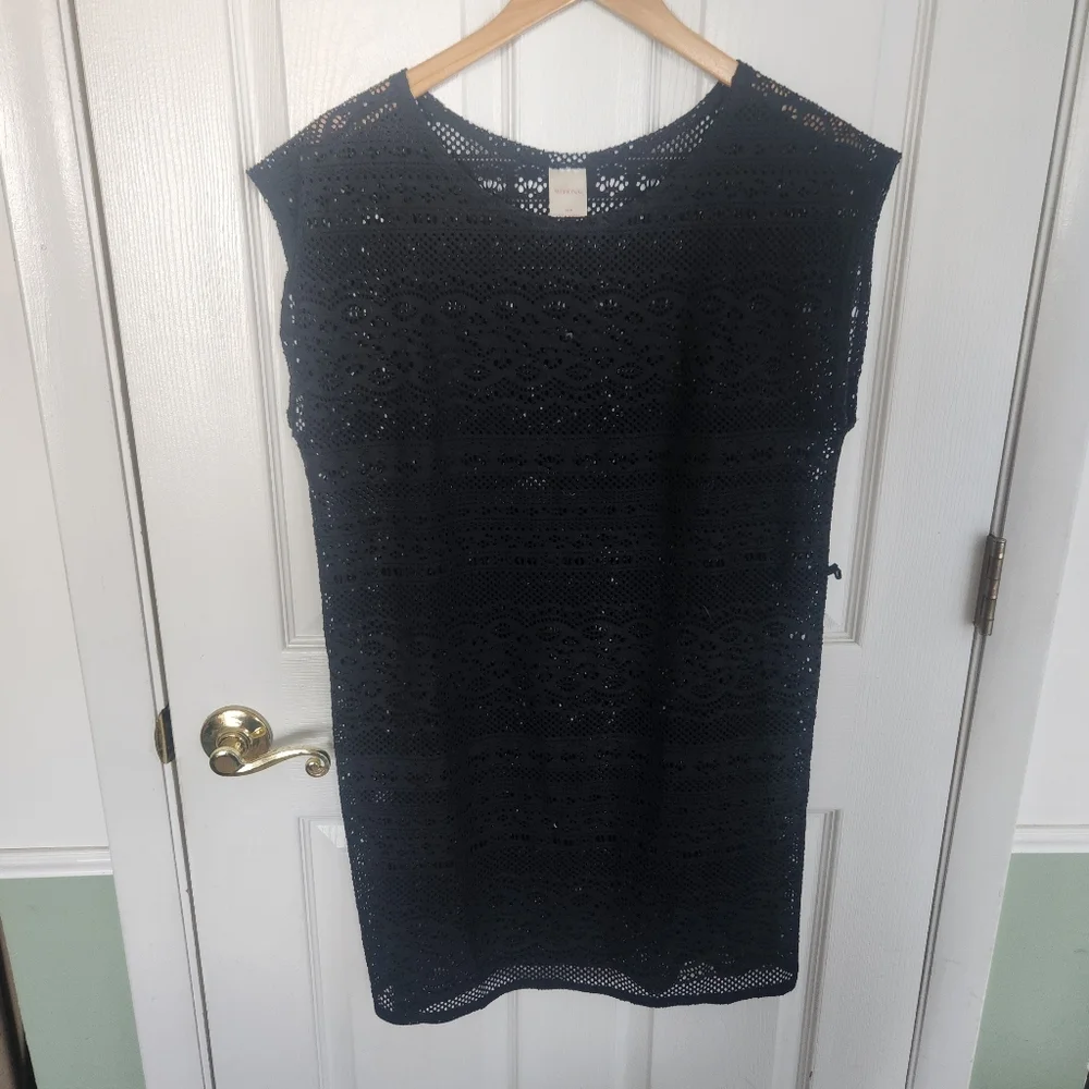 Merona Black Sleeveless Sheath Mini Beach Cover‎ Up Size M